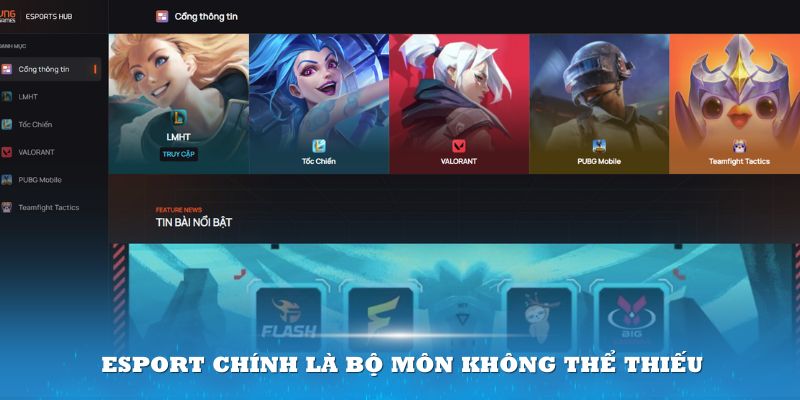 Esport chính là bộ môn không thể thiếu trong kho game