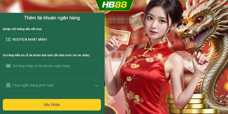 Tiến hành liên kết tài khoản ngân hàng để rút tiền Hb88